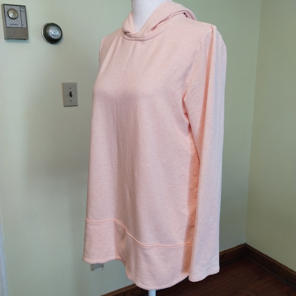 J Jill Soft Coral Dust Heather Pure Jill Harmony Rib-Trimmed Hoodie Women Size S - Picture 10 of 16